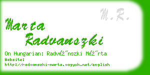 marta radvanszki business card